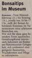 Artikel im Konstanzer Anzeiger vom 20. Mai 1998 zur Ausstellung im Bodensee Naturkundemuseum